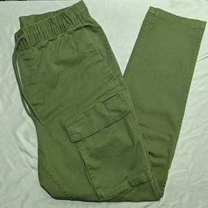 H&M Skinny Fit Coupe Moulante Men's Cargo Pants Khaki Green Size Large